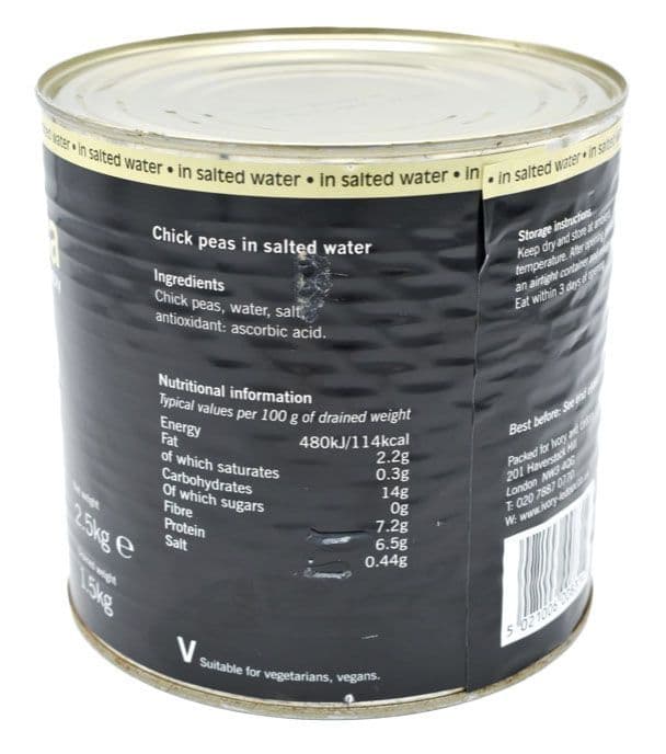 2.5kg Canned Chickpeas - Bulk Food Ration Storage - Image 2