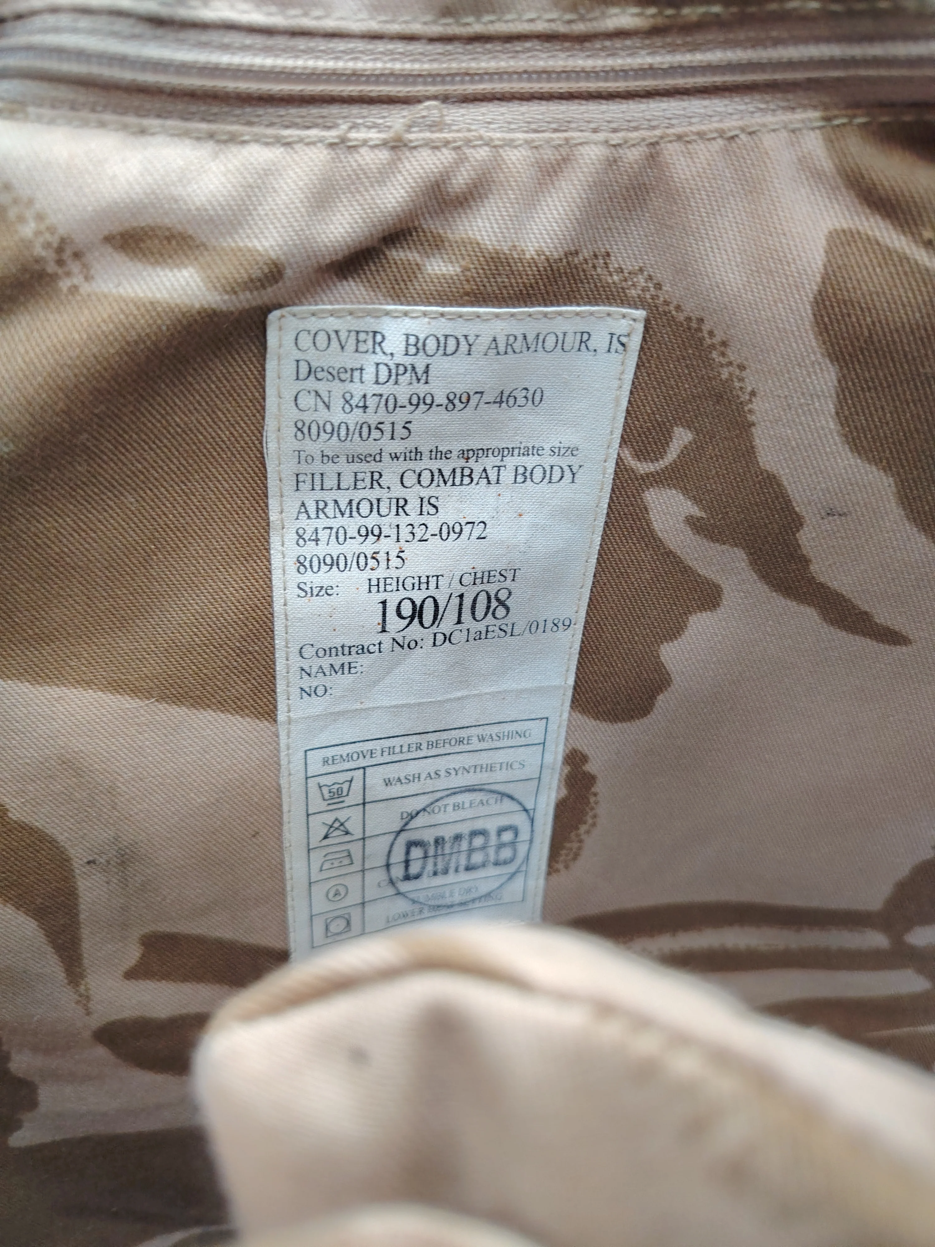 British Military Bullet Proof Vest Combat Body Armour - Desert DPM - Image 4