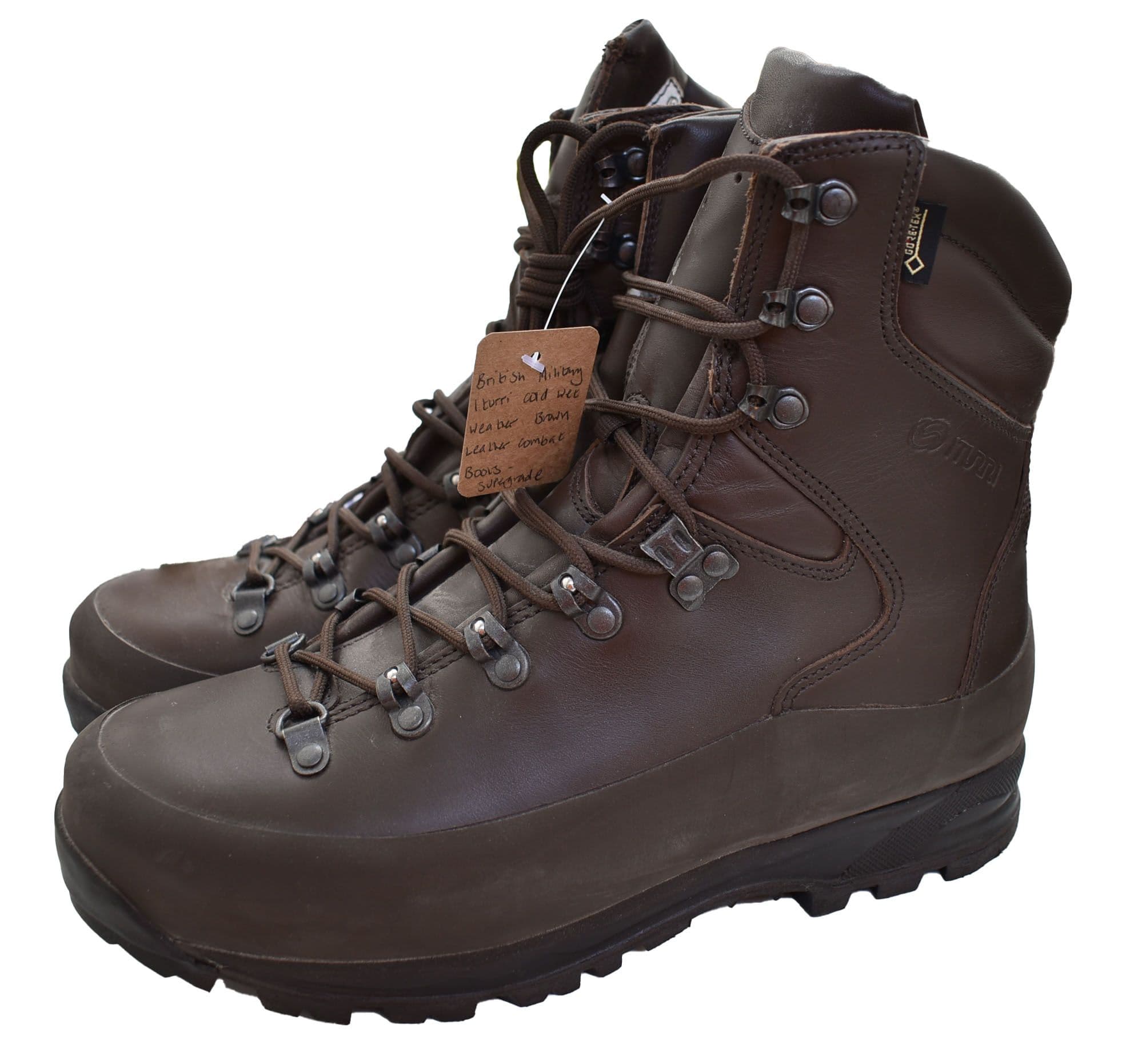 British Military Iturri Cold Wet Weather Brown Leather Combat Boots - Supergrade