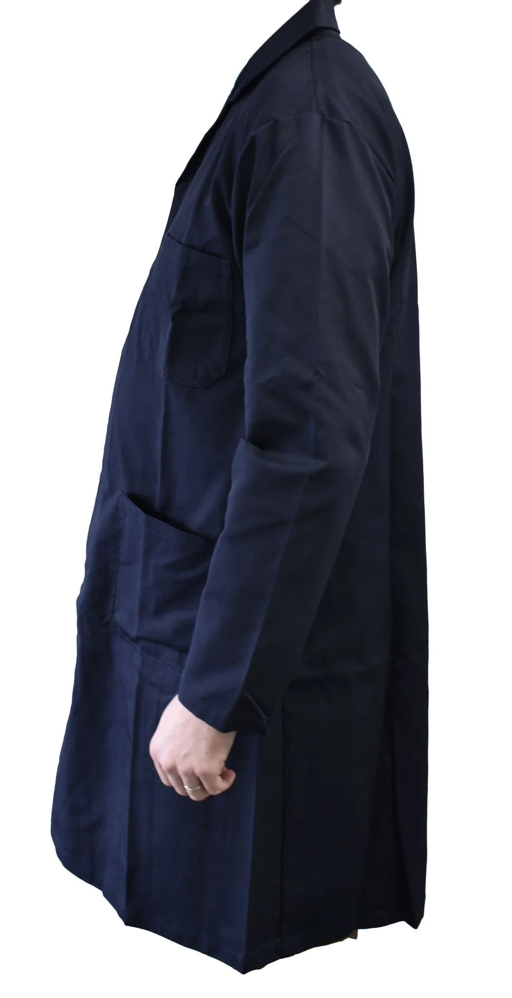 British Military Surplus Men's Long Coat Overall Jacket - Navy Blue - Image 4