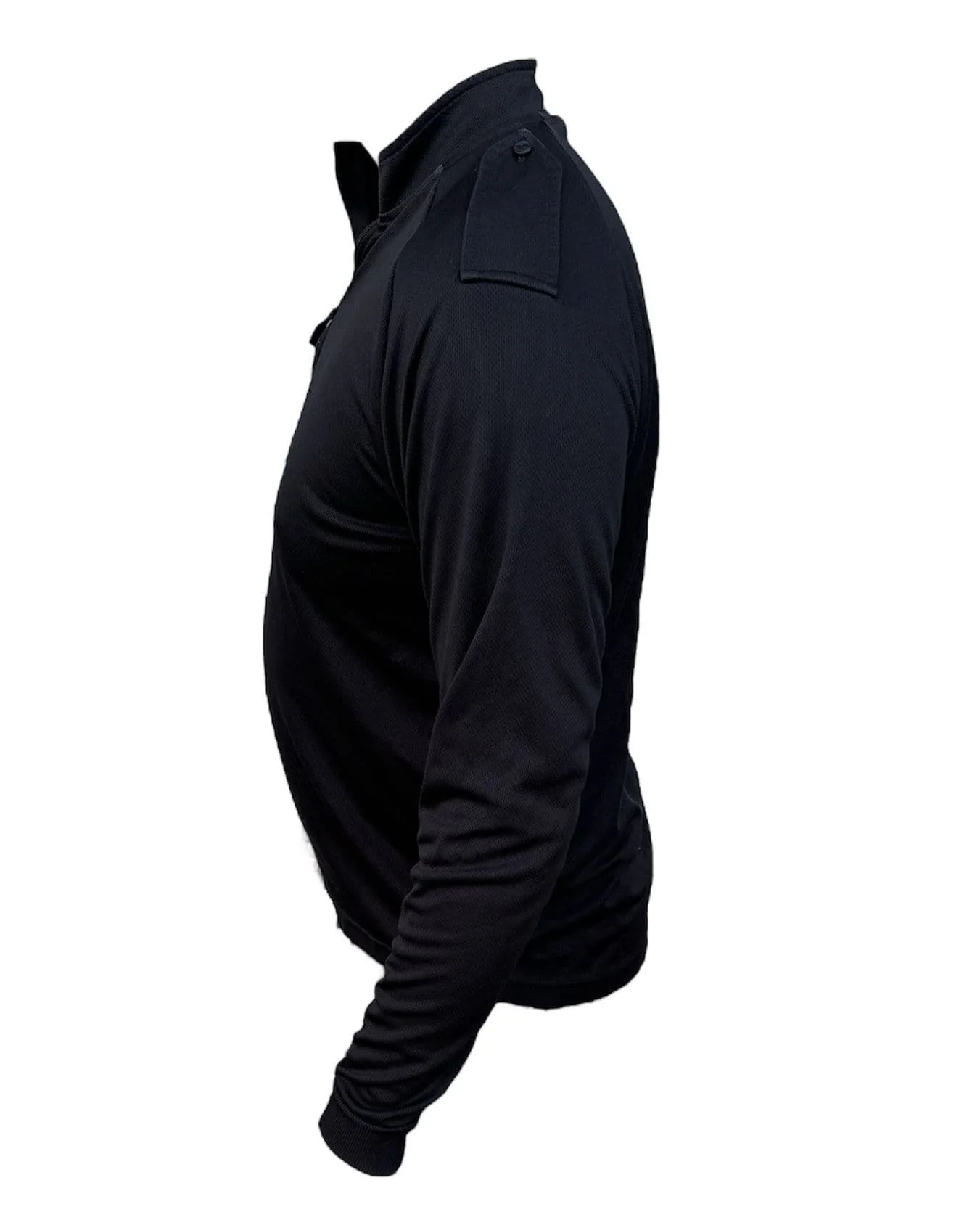 British Police Mens Moisture Wicking Black T-Shirt - Long Sleeved - Image 2