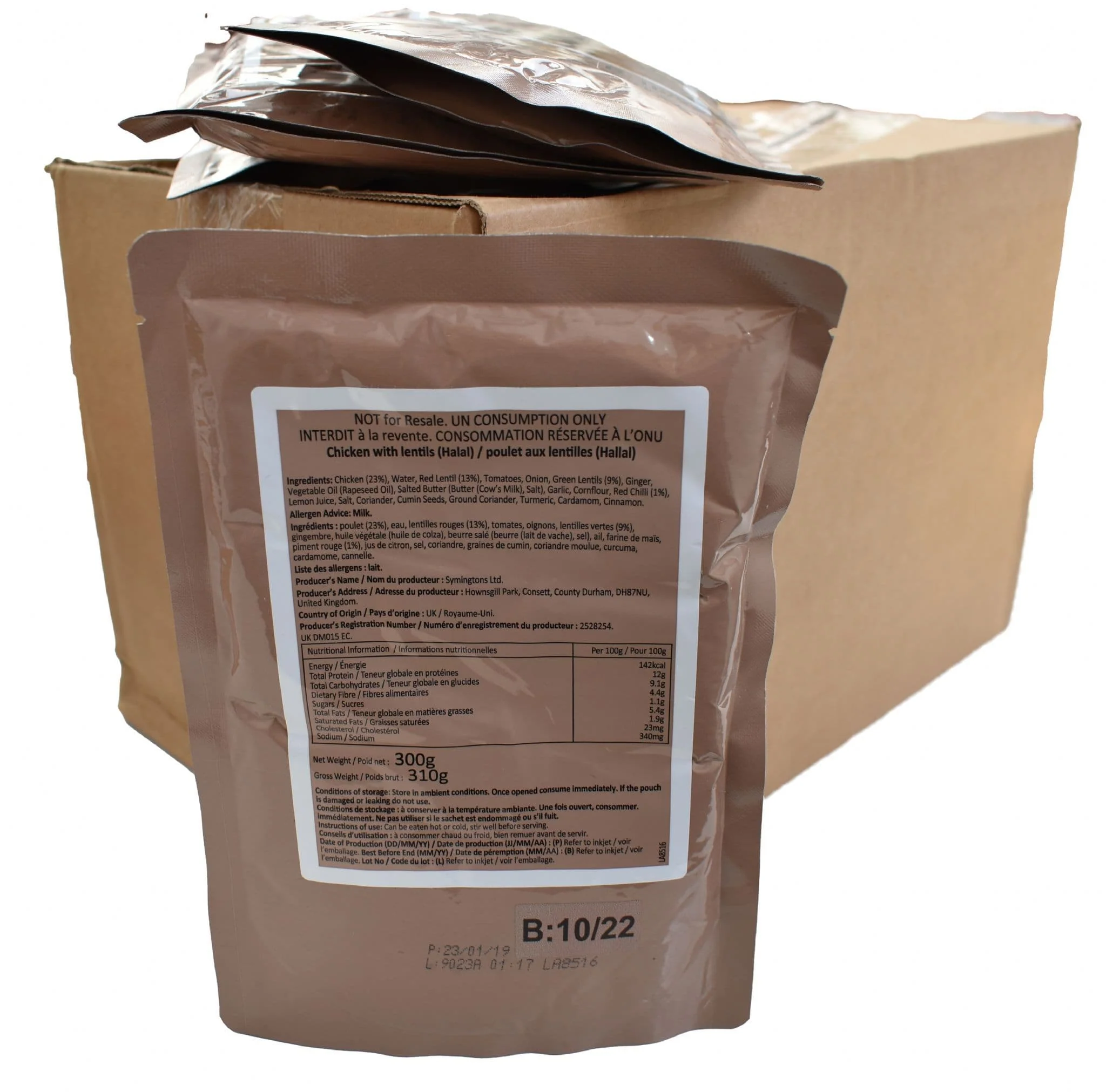 BULK BUY - British Army Ration Pack Meal Pouch - Chicken with Lentils x 24 - Image 4