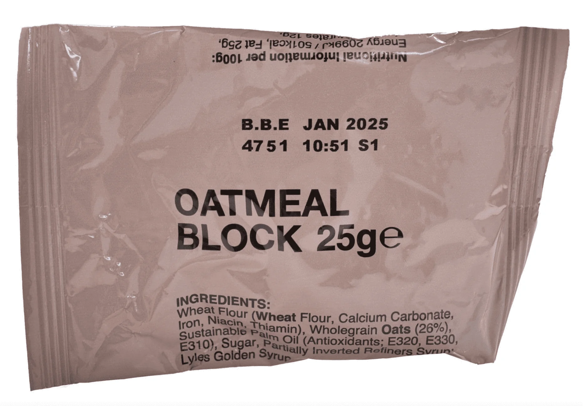 BULK BUY - British Military Ration Pack Accessory - Oatmeal Block 25g x 100 - Image 2