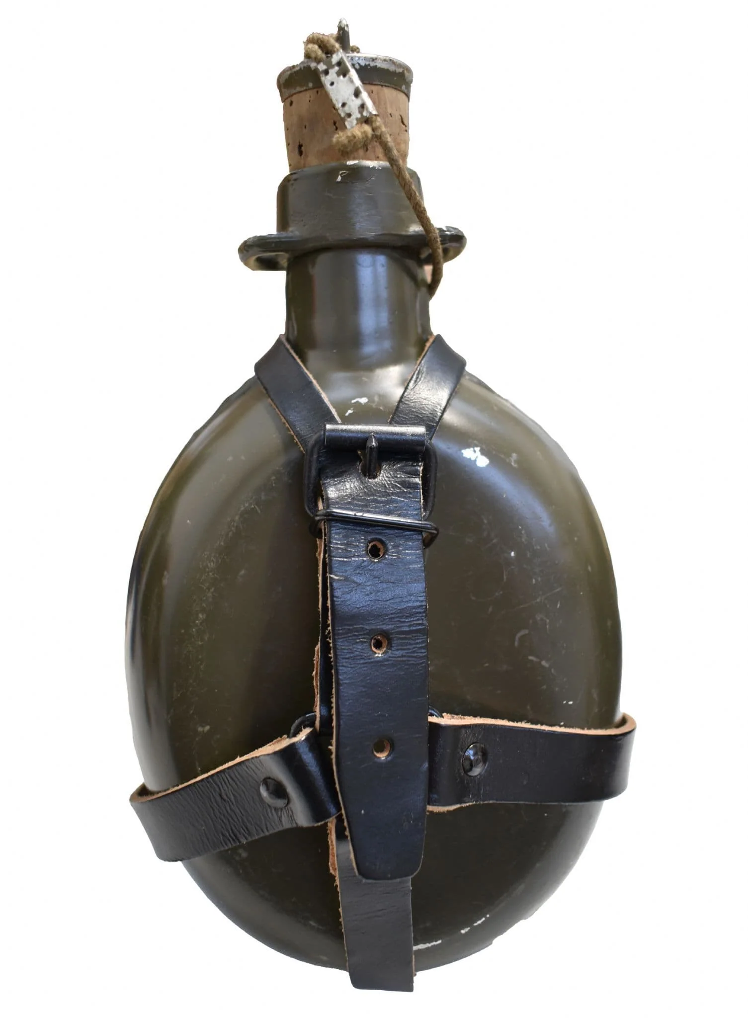 Czech Military Aluminium Olive Flask - Grade 1 - Image 2
