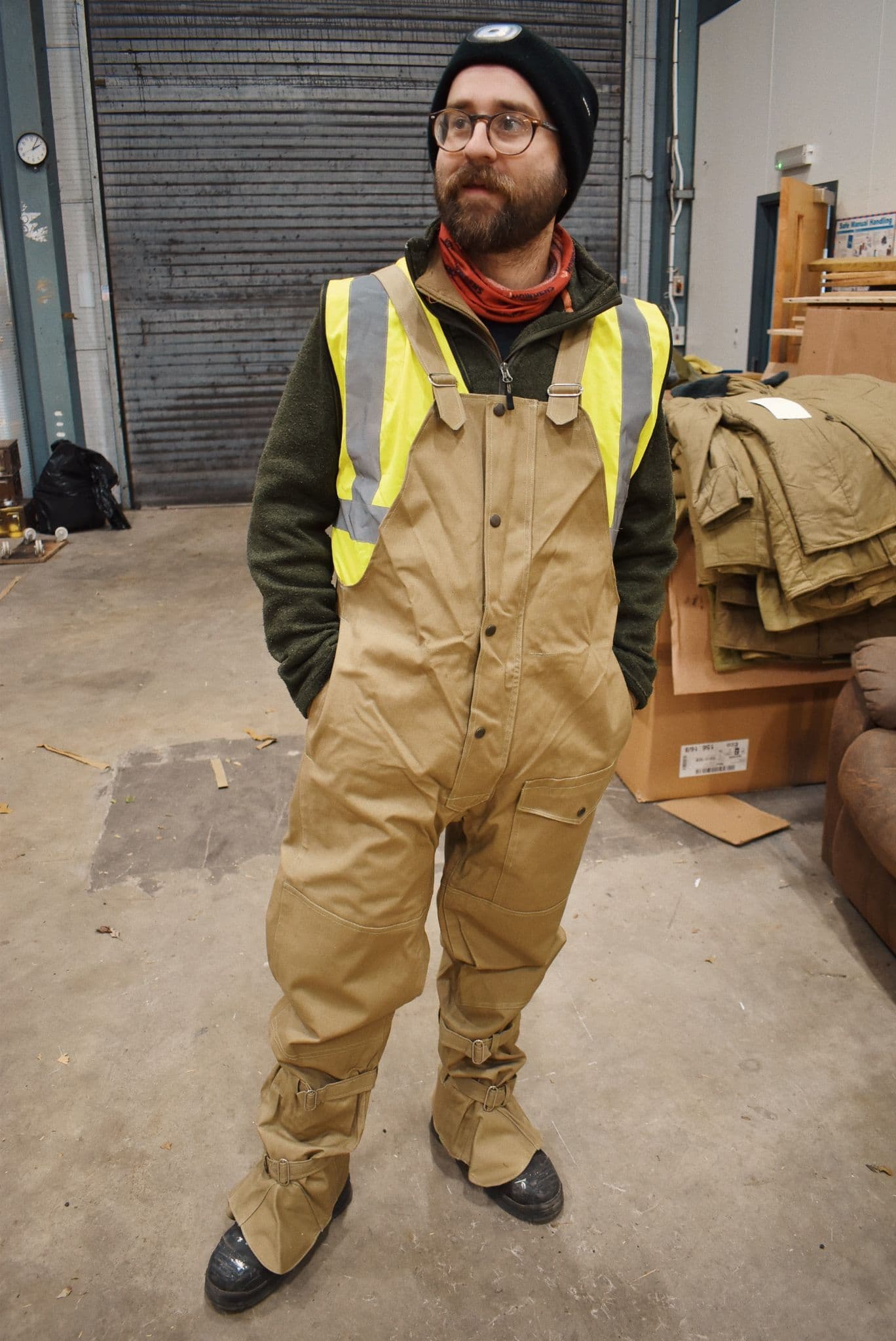 Czech Military Tan Waxed Bib & Brace Cotton Trousers - Image 7