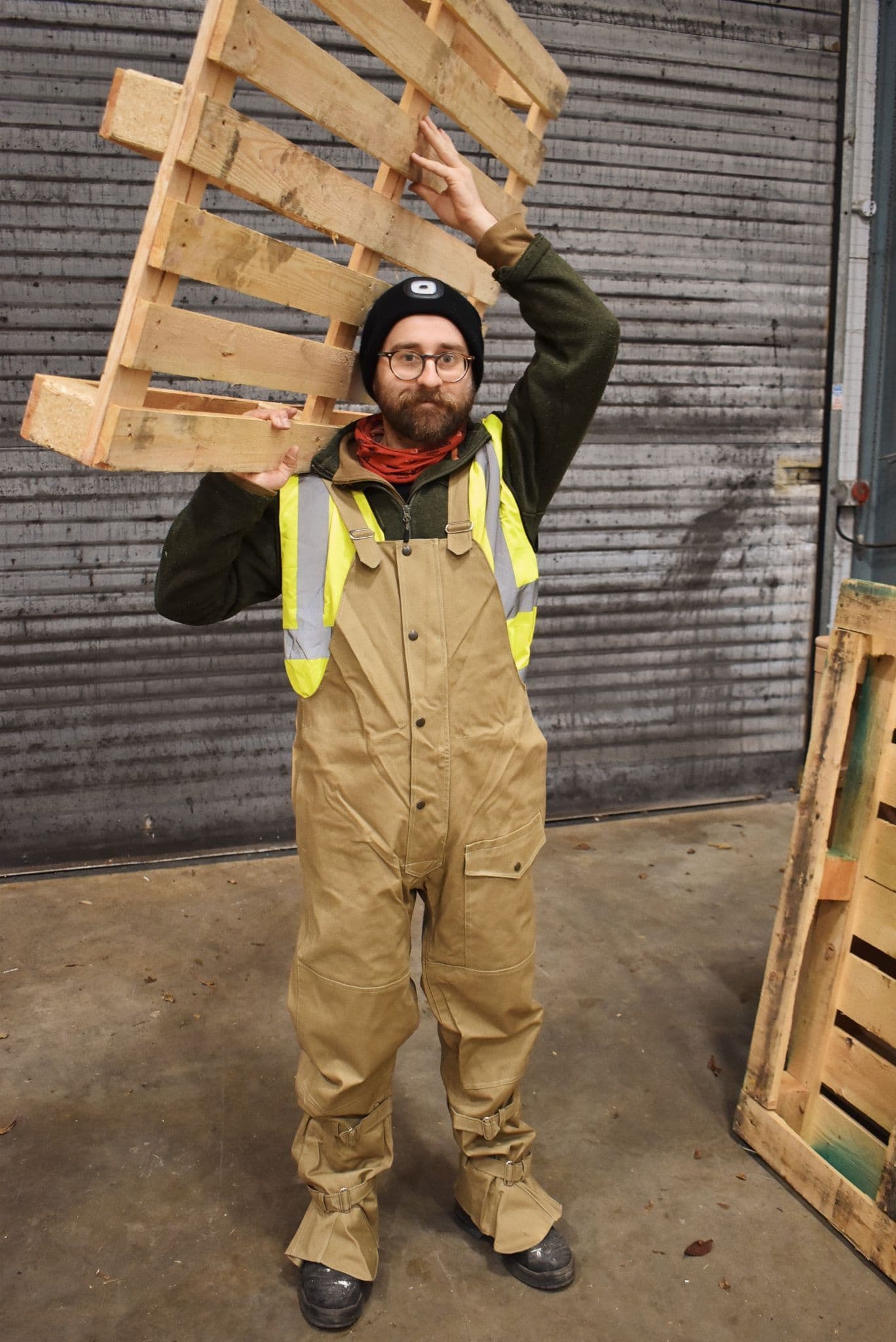 Czech Military Tan Waxed Bib & Brace Cotton Trousers - Image 9