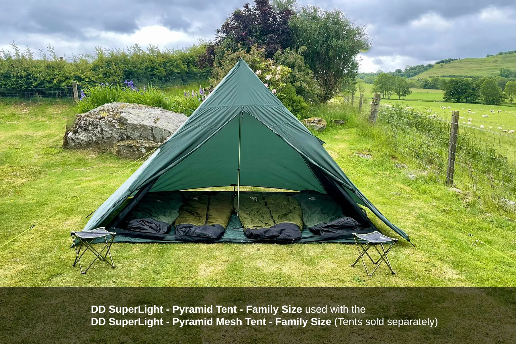 DD Hammocks SuperLight Pyramid Mesh Tent - Family Size - Image 15