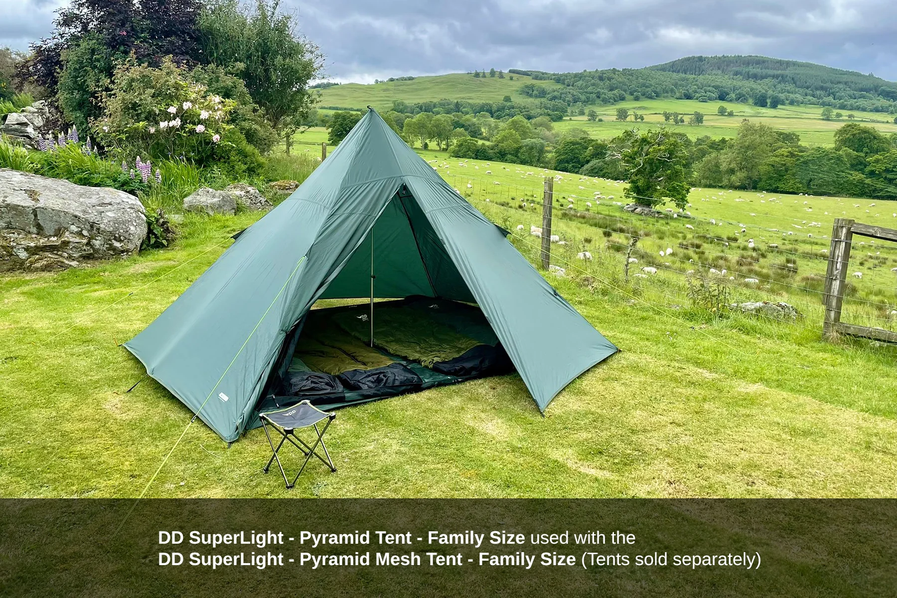 DD Hammocks SuperLight Pyramid Mesh Tent - Family Size - Image 16