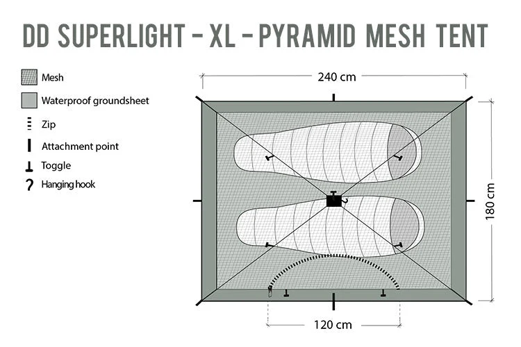 DD Hammocks SuperLight - XL - Pyramid Mesh Tent - Image 17