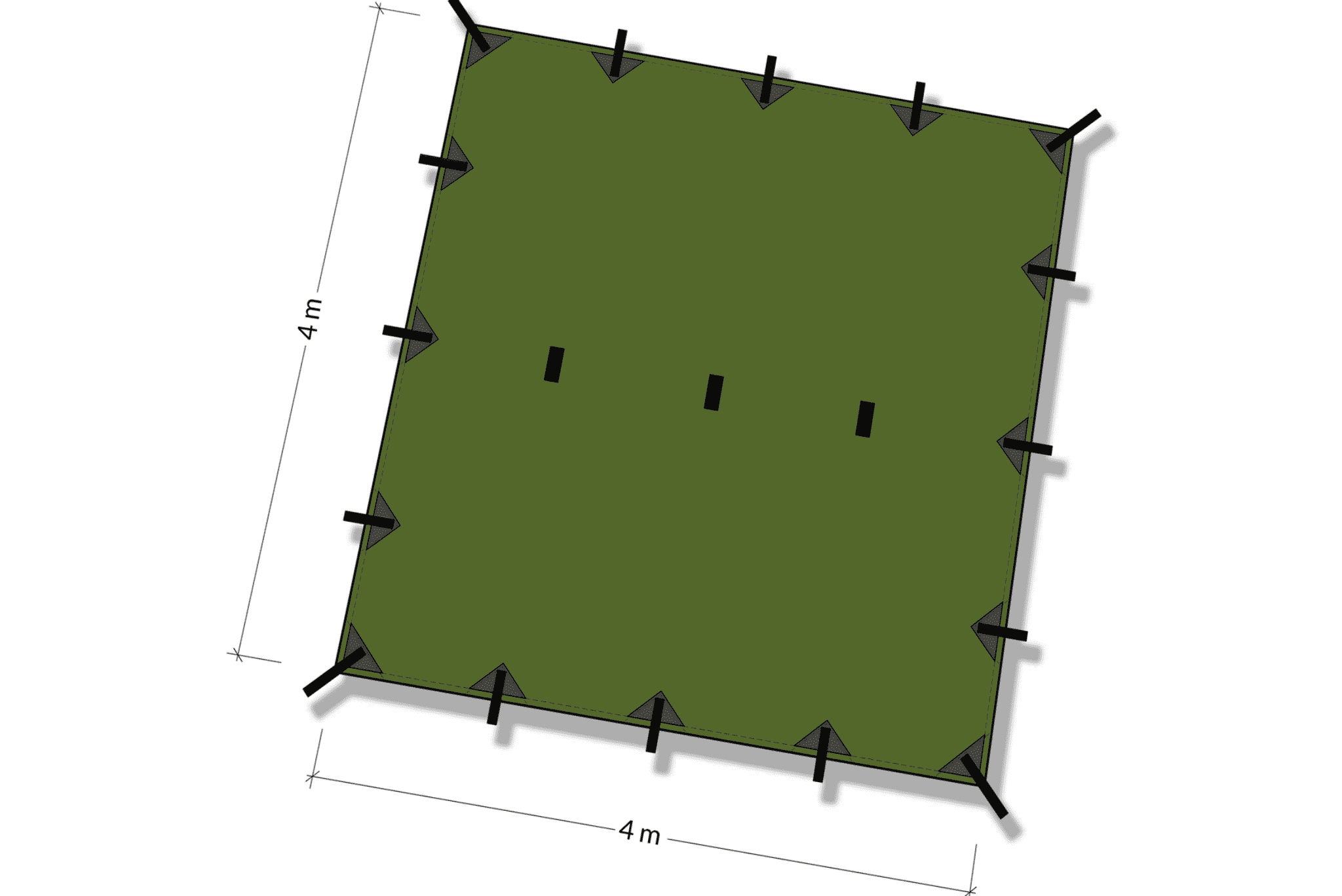 DD Hammocks Tarp 4m x 4m - Olive Green - Image 3