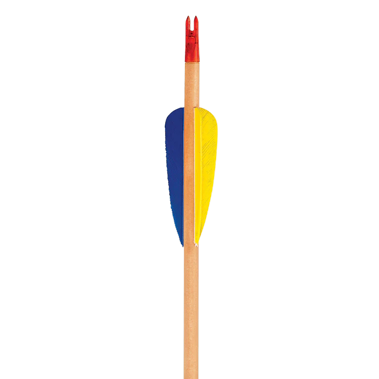EK Archery Black Point Natural Wooden Feather Arrows 32" - Pack Of 3 - Image 2