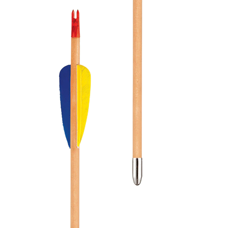 EK Archery Natural Wooden Feather Arrows 28" - Pack of 3