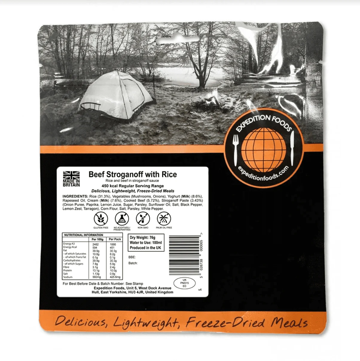 Expedition Foods Freeze Dried Meal Pouch - Beef Stroganoff With Rice - Various Sizes - Image 3