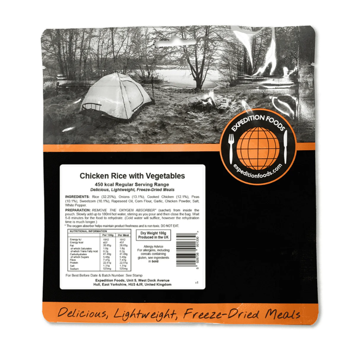 Expedition Foods Freeze Dried Meal Pouch - Chicken Rice With Vegetables - Various Sizes - Image 3