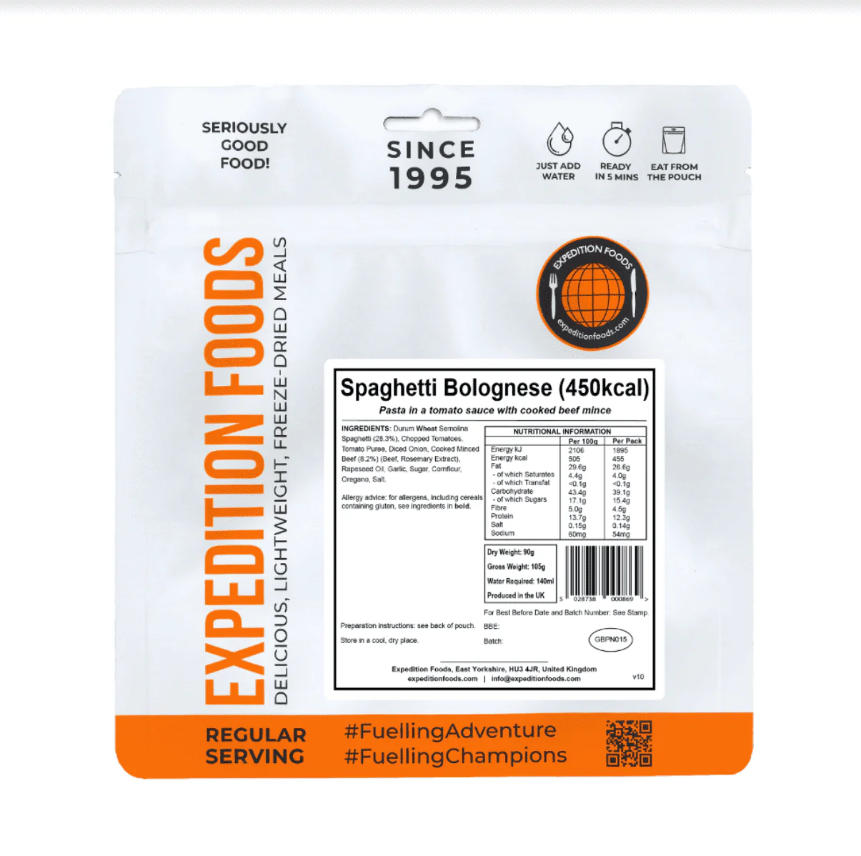 Expedition Foods Freeze Dried Meal Pouch - Spaghetti Bolognese - Various Sizes - Image 3