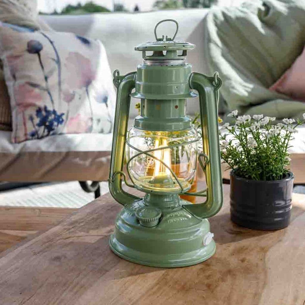 Feuerhand Baby Special 276 LED Hurricane Lantern - Sage Green - Image 2