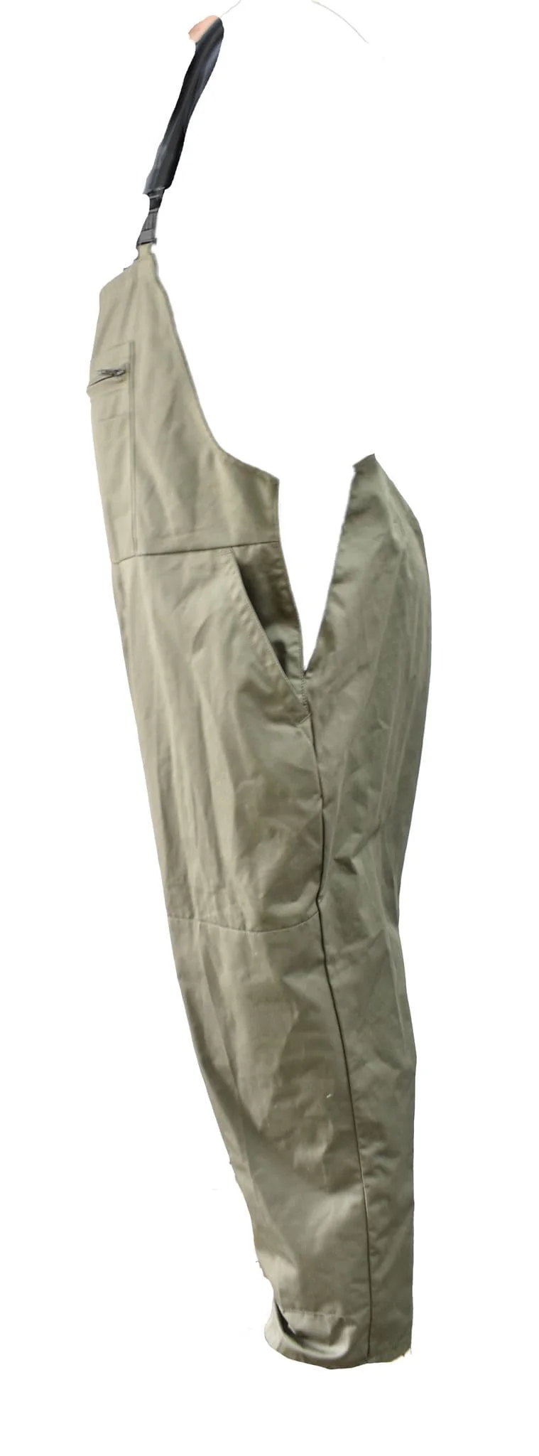 German Olive Green Bib & Brace Trousers With Elasticated Sides - Image 2