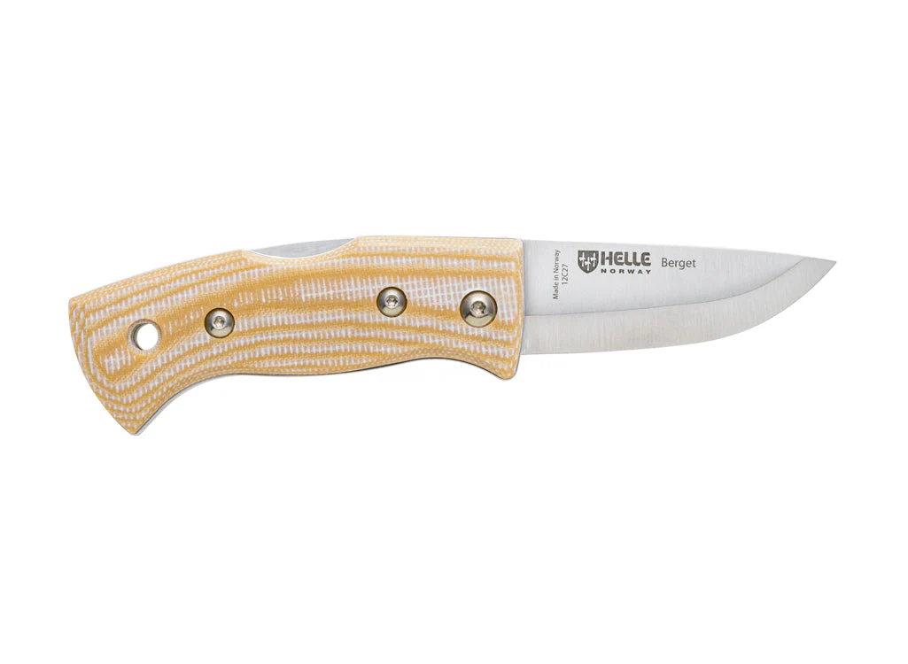 Helle Berget Folding Lock Knife - Mustard Jute - Image 2