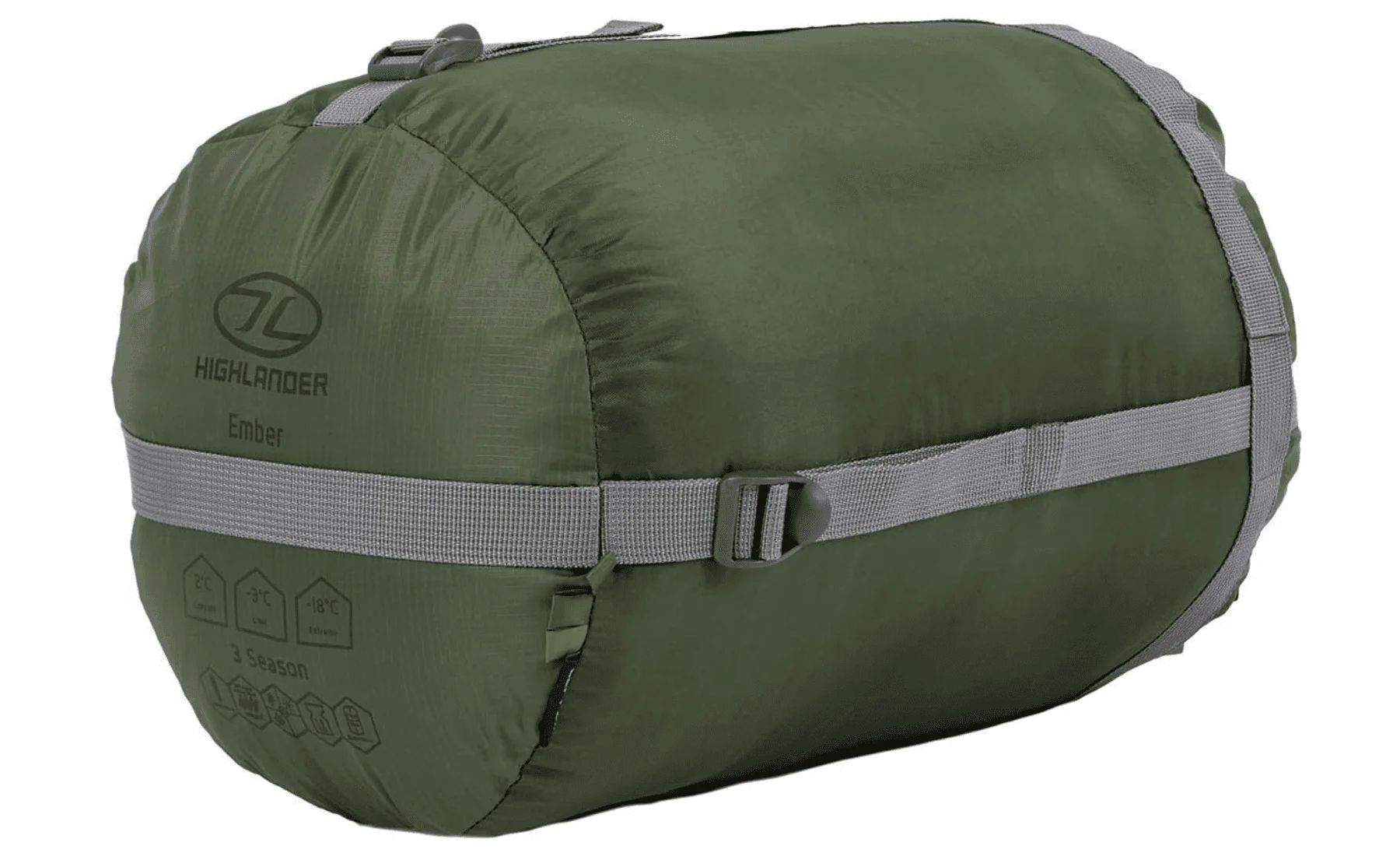 Highlander Forces Phoenix Ember 3 Season Sleeping Bag - Olive - Image 4