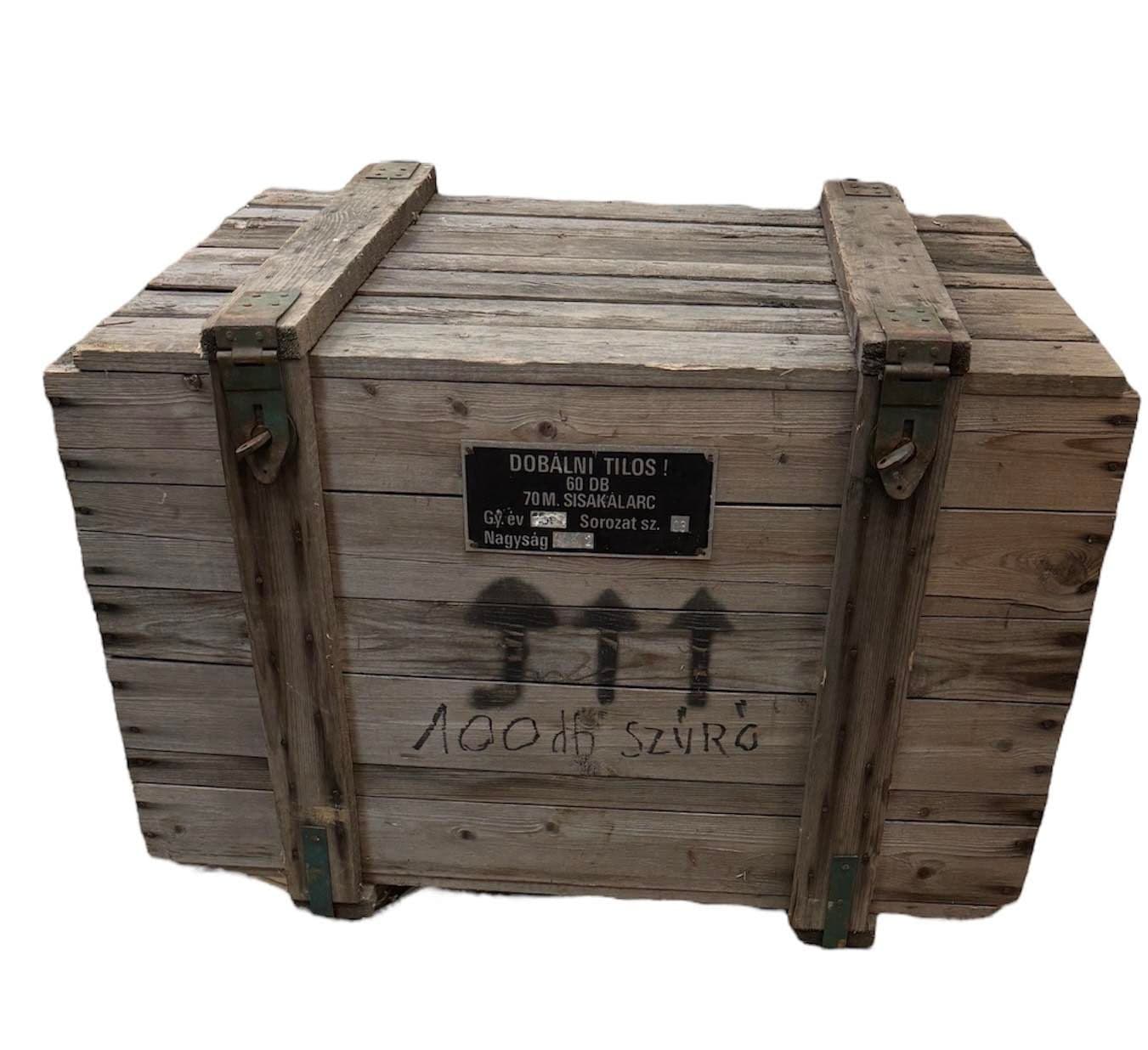 Hungarian Military Large Wooden Ammo Box - Image 3