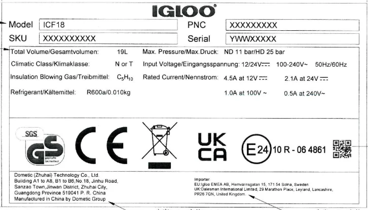 Igloo ICF18 Compressor Cooler Box - Navy Blue - Image 2
