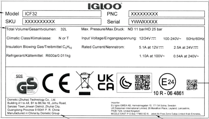 Igloo ICF32 Compressor Cooler Box - Navy Blue - Image 2