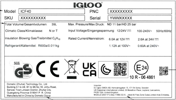 Igloo ICF40 Compressor Cooler Box - Navy Blue - Image 2