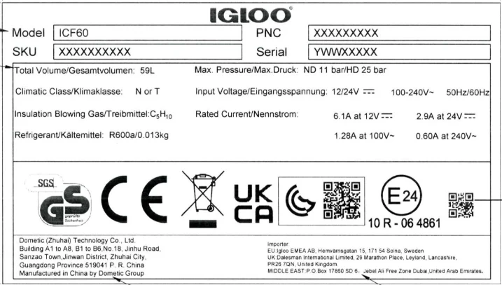 Igloo ICF60 Compressor Cooler Box - Navy Blue - Image 2