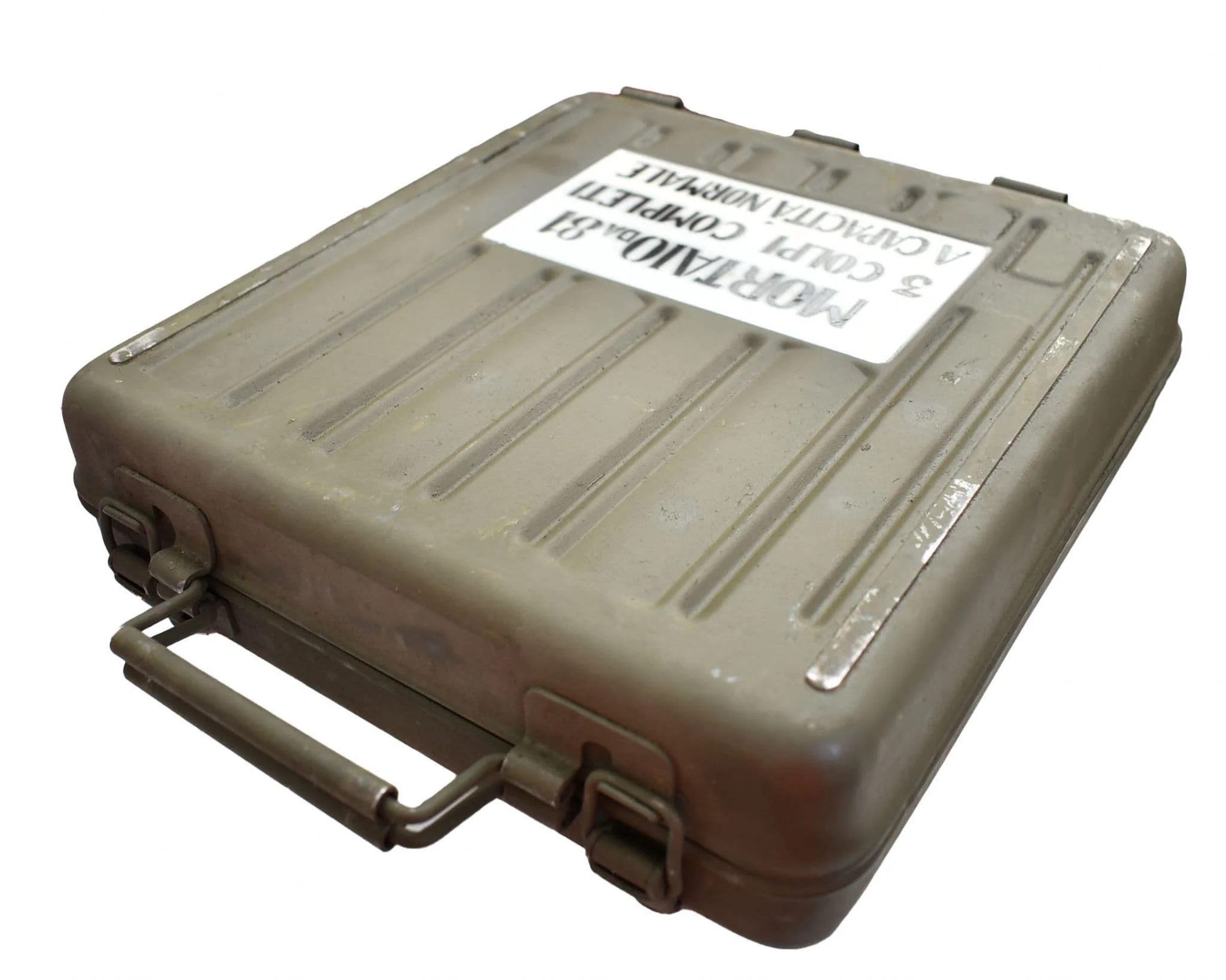 Italian Military Olive Green Metal Grenade Box - Image 2