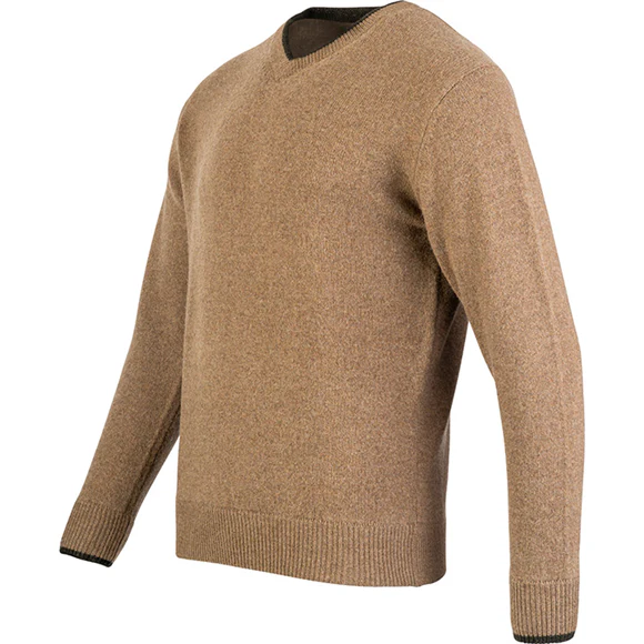 Jack Pyke Ashcombe 100% Lambswool V-Neck - Barley - Image 3