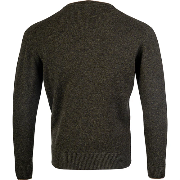 Jack Pyke Ashcombe 100% Lambswool V-Neck - Dark Olive - Image 2