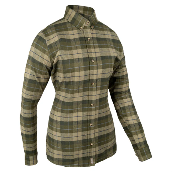 Jack Pyke Ladies Bleasdale Heavy Flannel Shirt - Green - Image 2