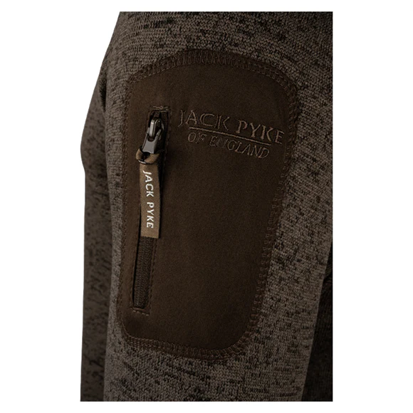 Jack Pyke Melange Quarter Zip Fleece - Brown Fleck - Image 5