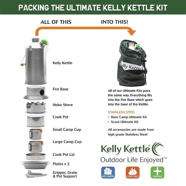 Kelly Kettle Ultimate Base Camp Kit Large Stainless Steel - Image 3