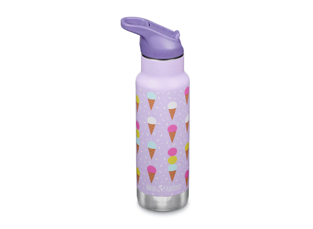 Klean Kanteen 355ml Classic Kid's Insulated Water Bottle with Flip Seal Sport Cap