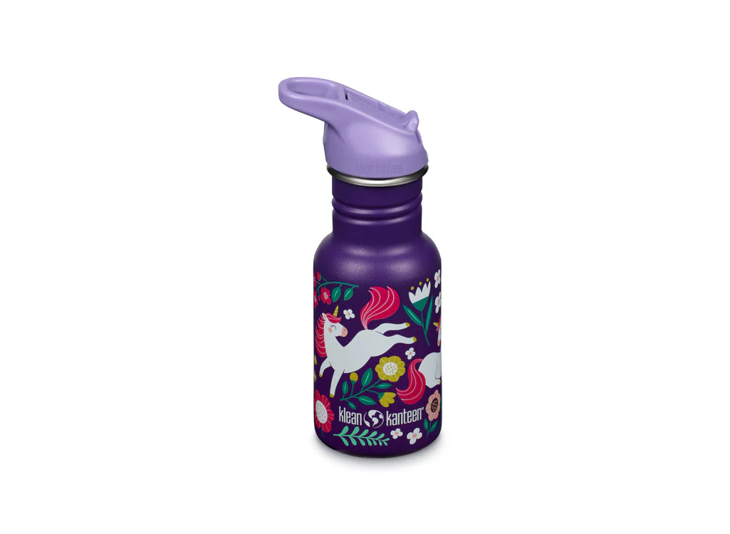 Klean Kanteen 355ml Classic Kid's Water Bottle with Flip Seal Sport Cap
