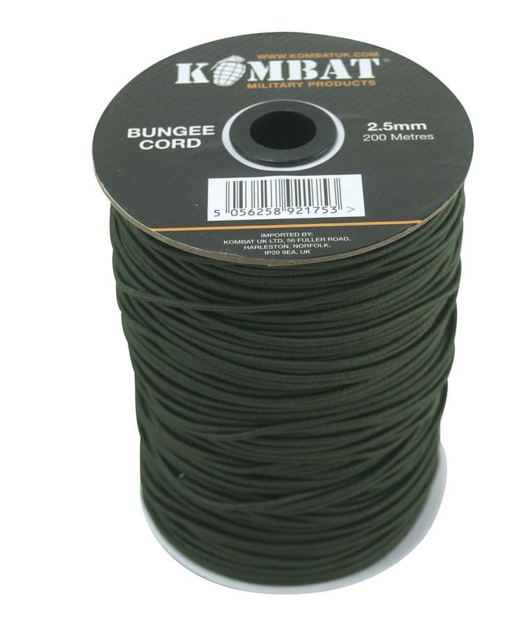 Kombat UK 2.5mm Bungee Cord - 200m - Olive Green - Image 2