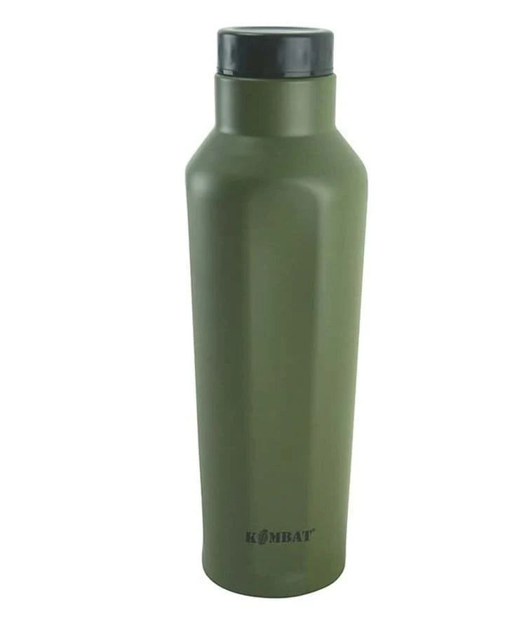 Kombat UK Military 500ml Water Bottle - Stainless Steel - Olive Green - Image 2