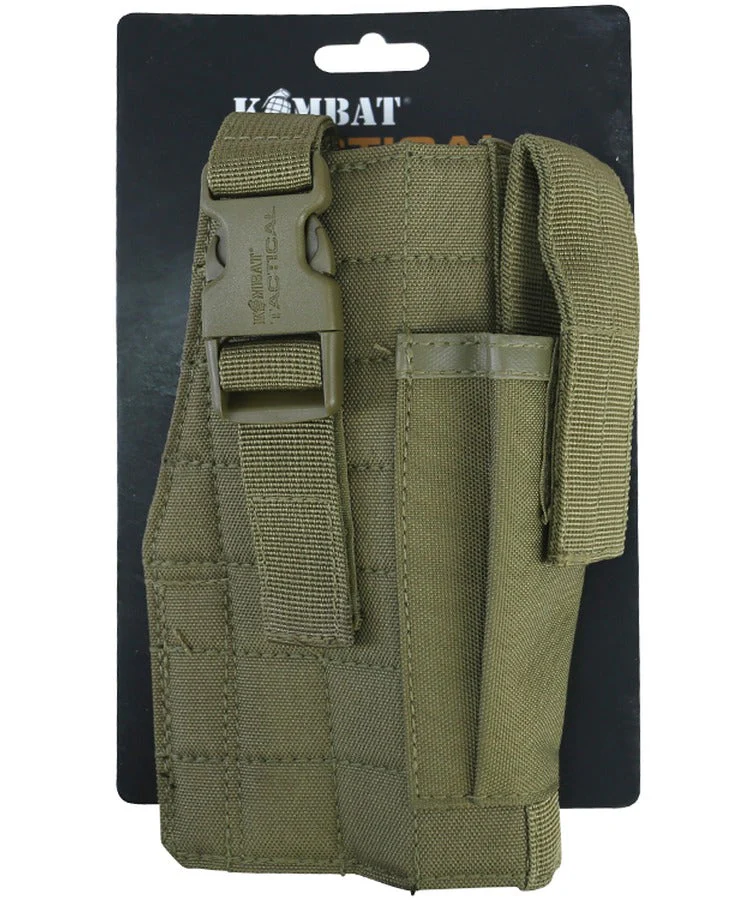 Kombat UK Molle Gun Holster with Mag Pouch - Coyote - Image 2
