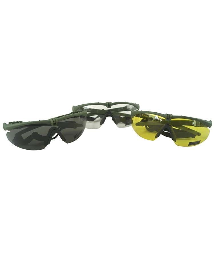 Kombat UK Ranger Glasses with Yellow Lenses - Olive Frame - Image 2