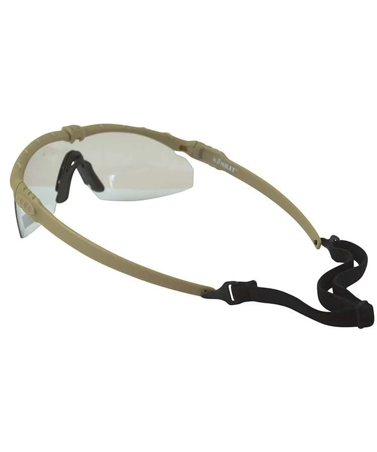 Kombat UK Ranger Glasses with Clear Lenses - Coyote Frame - Image 3