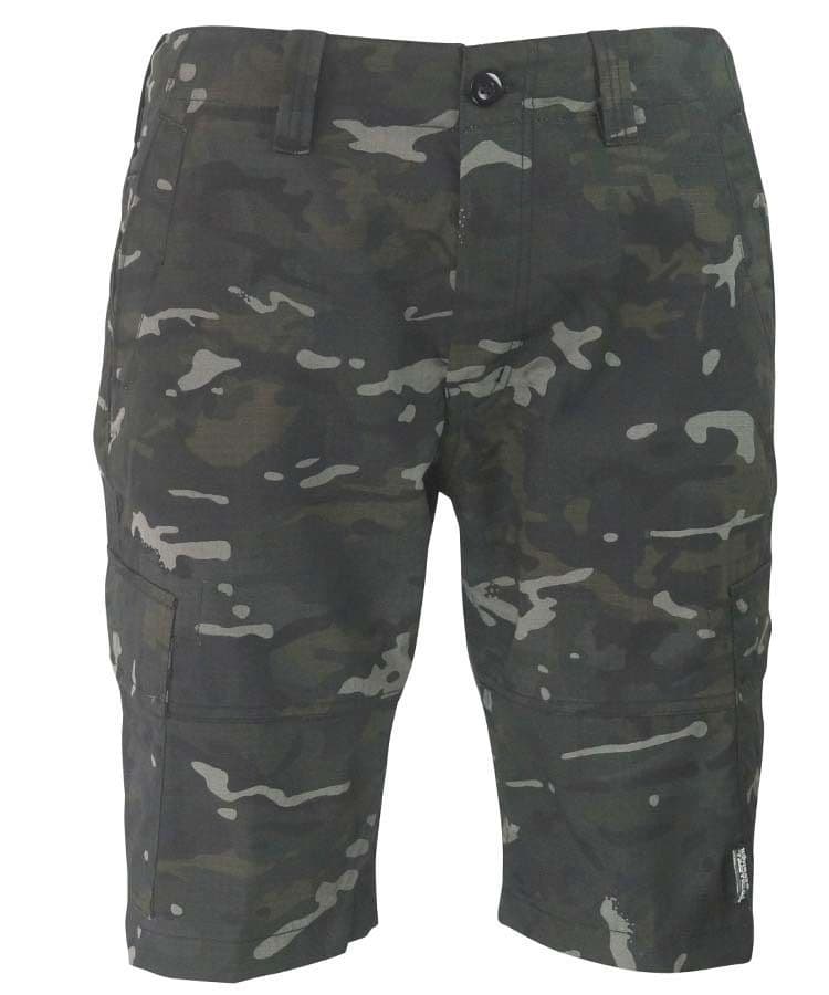 Kombat UK Recon Cargo Shorts in BTP Black Camo - Image 2