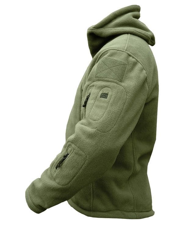 Kombat UK Recon Fleece Hoodie in Olive Green - Image 3