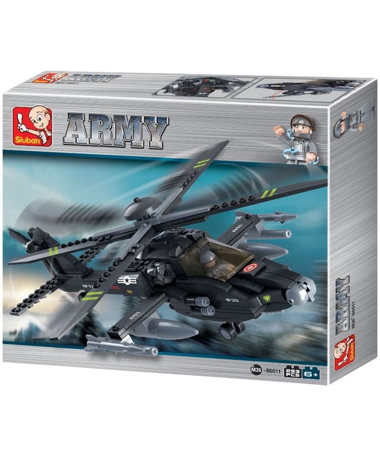 Kombat UK Sluban Apache Helicopter Building Blocks Set - B0511 - Image 2