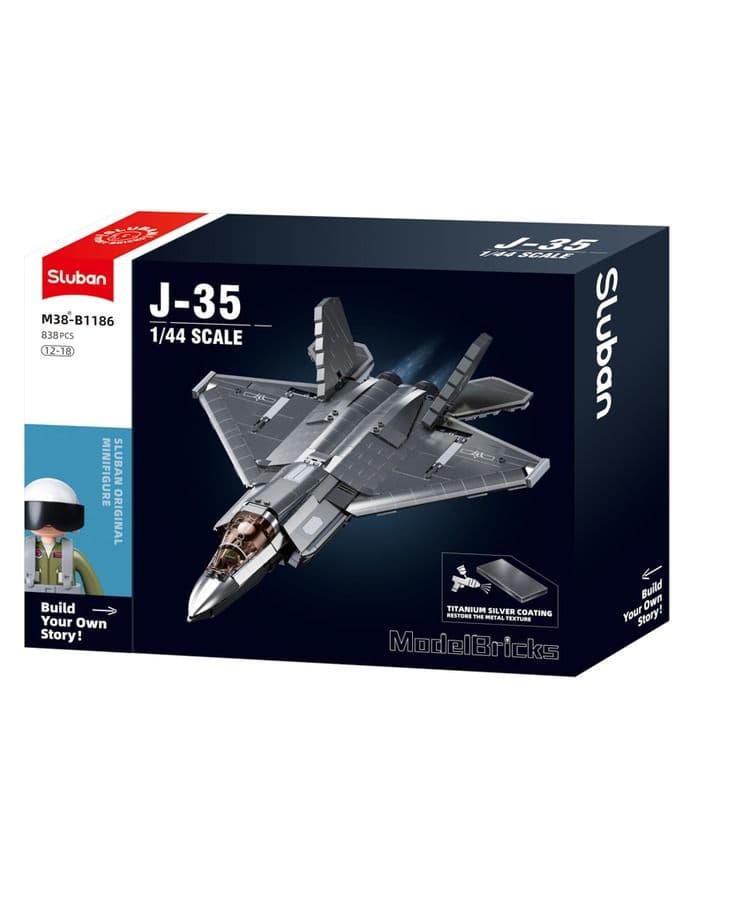 Kombat UK Sluban J-35S Stealth Aircraft Metal Coated - Grey - B1186 - Image 2