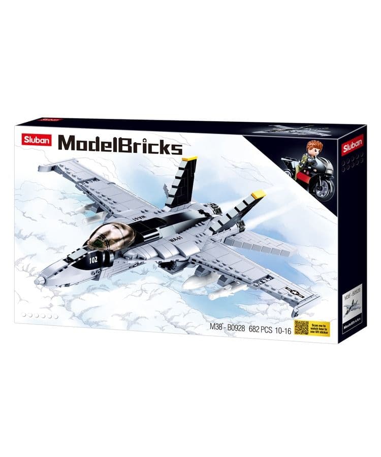 Kombat UK Sluban Fighter Aircraft F18 Building Block Set - B0928 - Image 4