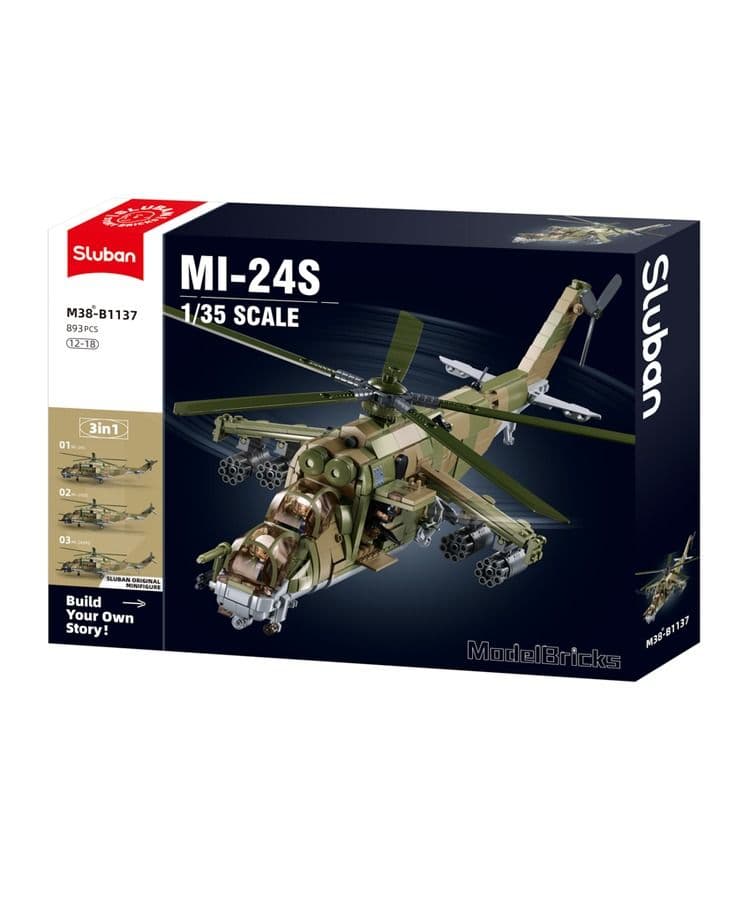 Kombat UK Sluban MI-24S Gunship Building Blocks Set - B1137 - Image 2