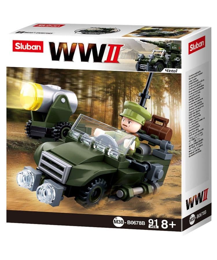 Kombat UK Sluban WW2 Allied Jeep Building Block Set - B0678B - Image 2