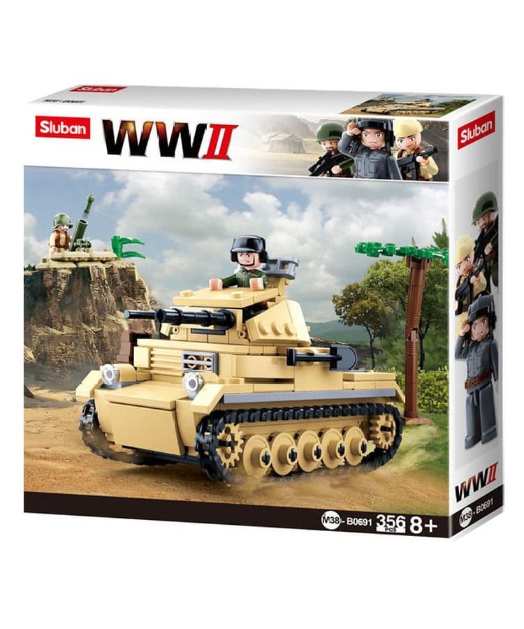 Kombat UK Sluban WWII Small German Tank Model Building Blocks Set - B0691 - Image 2
