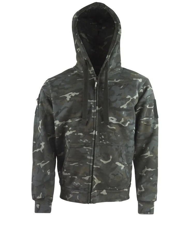 Kombat UK Spec-Ops Full Zip Hoodie in Black BTP Camo - Image 3
